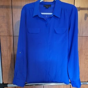 Attention royal blue long sleeve to 3/4 sleeve blouse Size Large